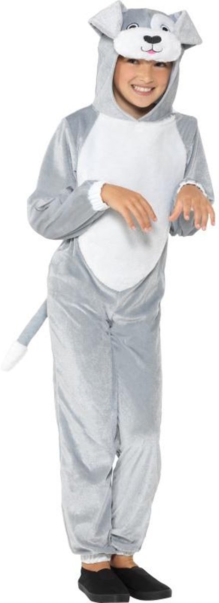 Hond & Dalmatier Kostuum | Brave Grijze Hond Kostuum | Large | Carnaval kostuum | Verkleedkleding